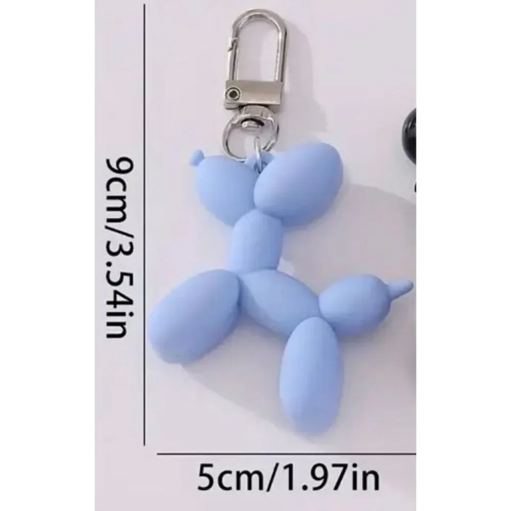 NWT Purple & Silver Metal Trendy Laser Art Balloon Dog Puppy Colorful Keychain
